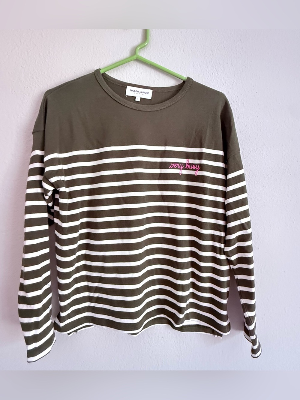 Maison Labiche Paris “Very Busy” Montpar Sailor Long Sleeve Striped Shirt Size S
